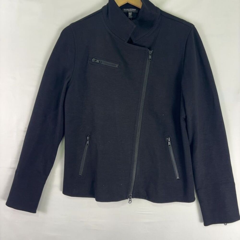 Eileen Fisher Petite Moto Jacket Black Minimalist Workwear